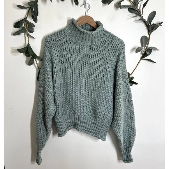 Light Green Mock Neck Sweater LAST CALL - Picture 1 of 5